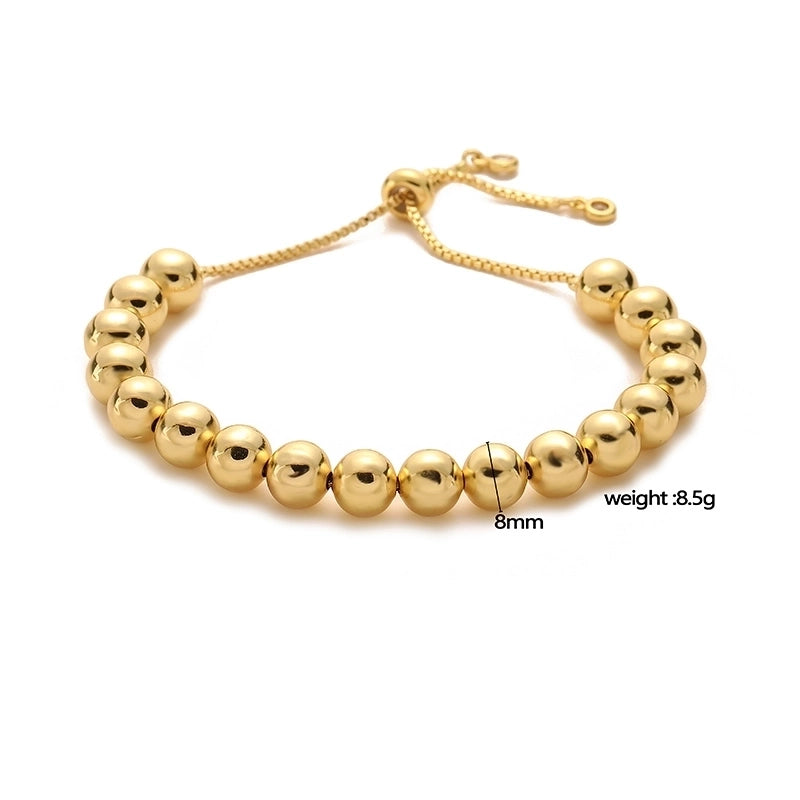 Copper 18K Gold Plated Plating Round Bracelets