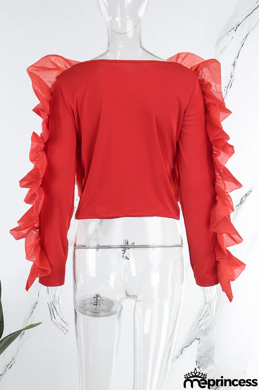 White Elegant Solid Patchwork Appliques O Neck Tops