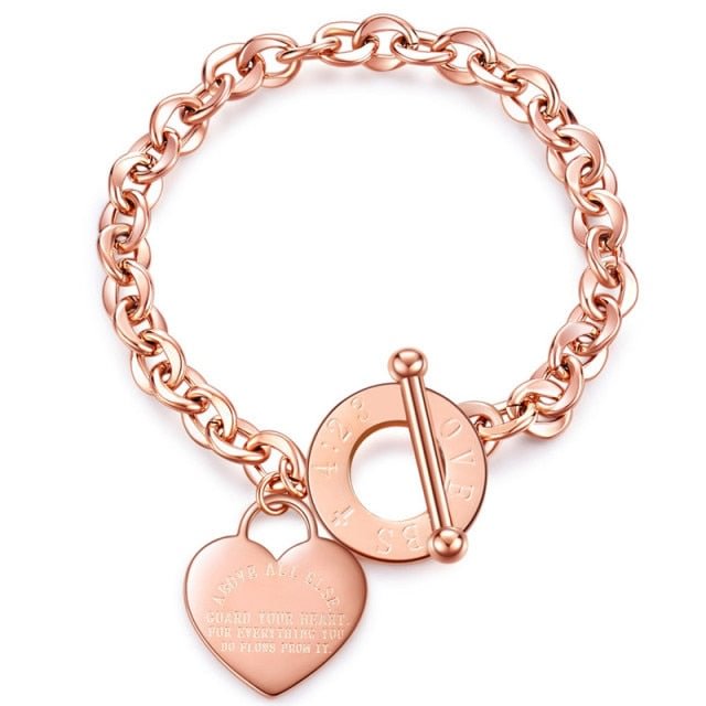 YOY-Stainless Steel Heart Bracelets For Women