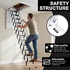 [US Local Warehouse] Ceiling Mounted Attic Ladder w/Handrails Retractable Loft Stairs 660LBS Capacity