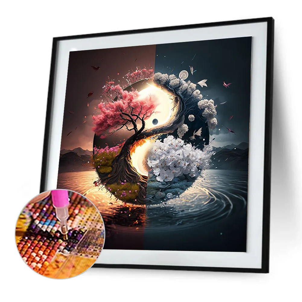 Diamond Painting - Full Round Drill - Yin Yang Tree(Canvas|30*30cm)