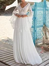 Lace Split-Joint Long Sleeves Wedding Maxi Dress