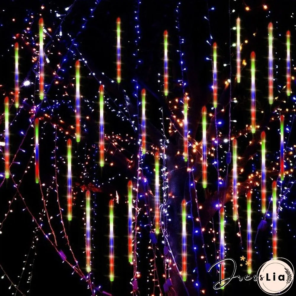 8PCS/1SET 30CM/50CM Waterproof LED Meteor Shower Rain Lights Falling String Lights for Outdoor Home Garden Wedding Party Holiday Christmas Lights