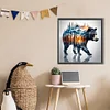 Silhouette Landschaft Schwarzbär - Rundbohrer Diamantmalerei - 45*45CM (partieller Bauchbohrer)