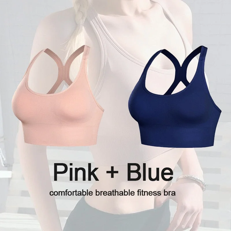 1/2PCS Women Bra Sexy Push Up Bras Fitness Seamless Bralette Female Brassiere Tank Tops Gather Shockproof Pad Underwear Lingerie