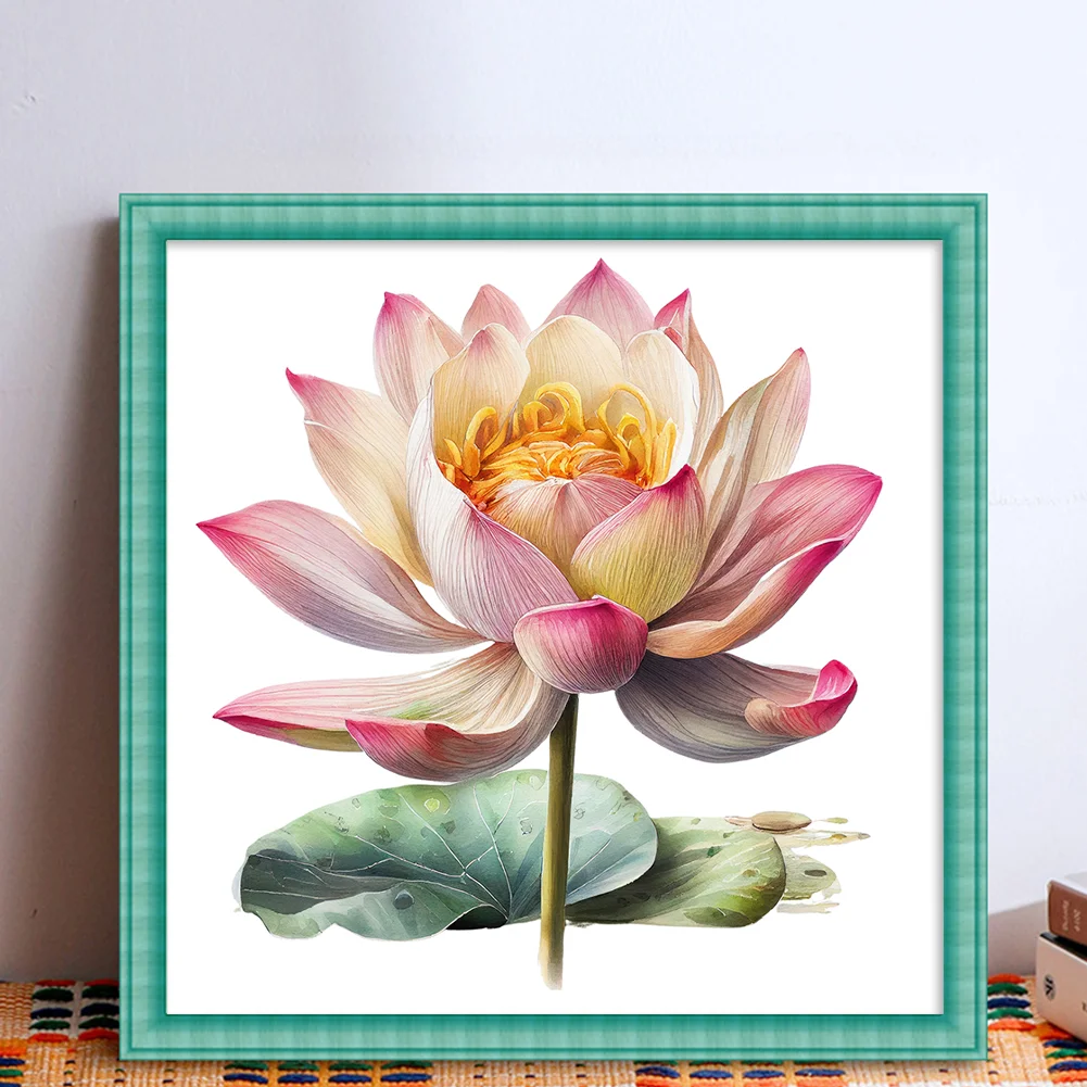 DIY Stamped Cross Stitch 11CT Full Embroidery 40*40cm - Lotus