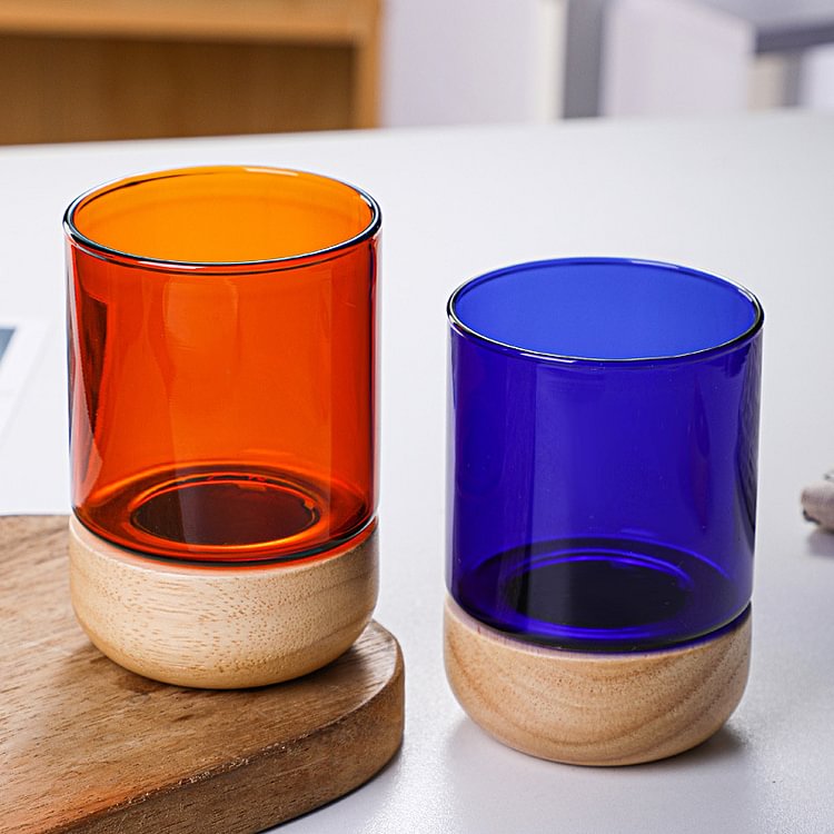 Wood & Glass Coffee Mugs