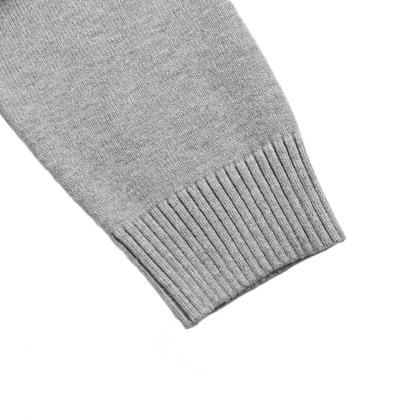 Gray Knitted Cardigan Sleeve Detail