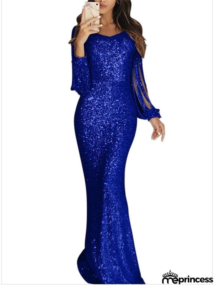 Gorgeous Sequined Mermaid Dress for Evening