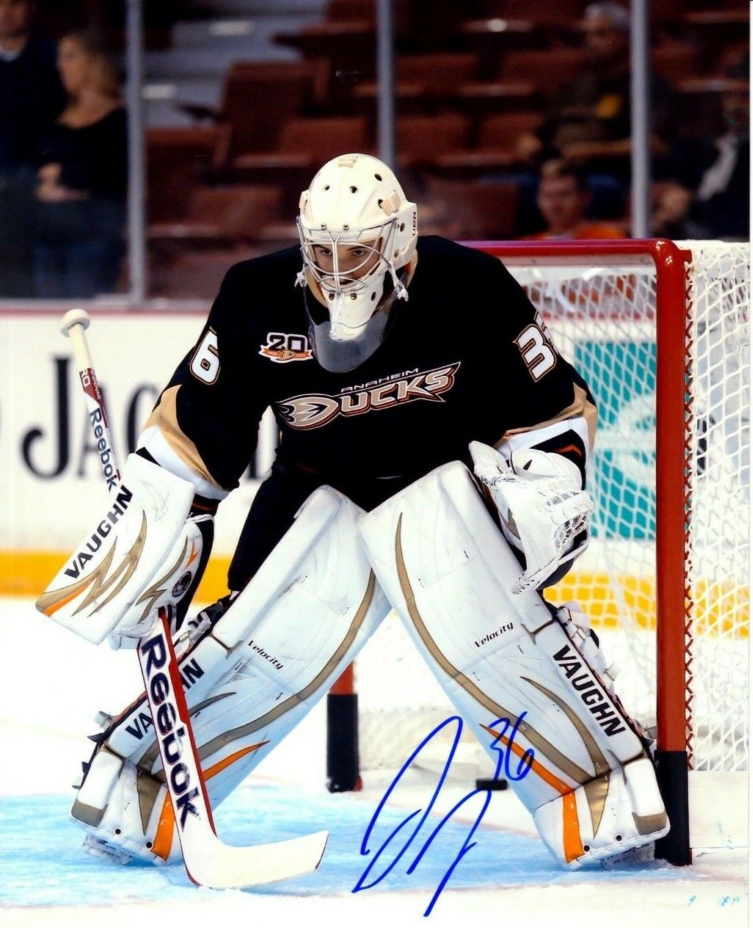 JOHN GIBSON autographed SIGNED ANAHEIM DUCKS 8X10 Photo Poster painting