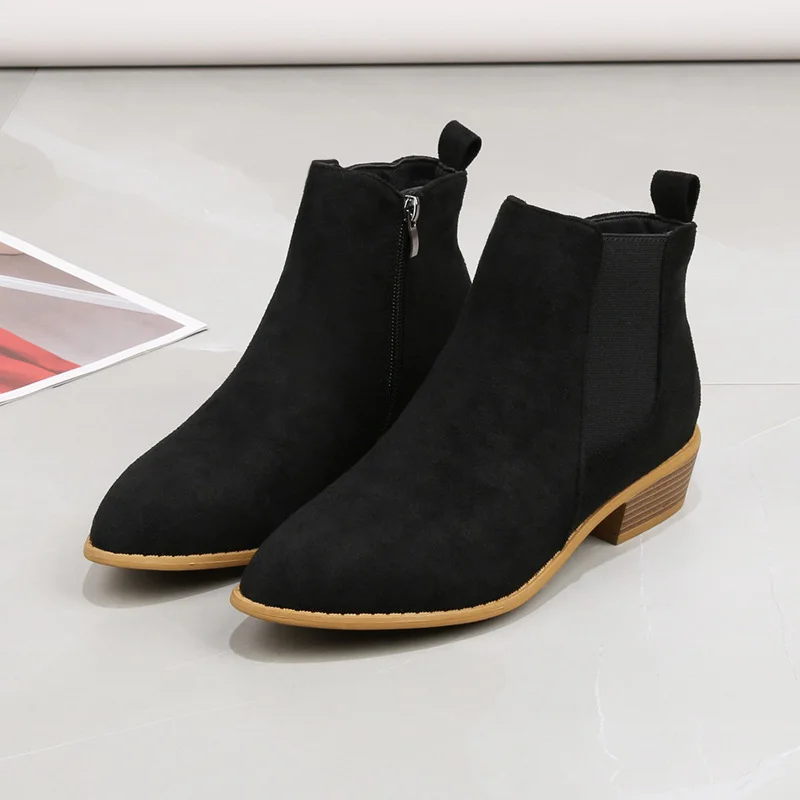 Tanguoant Tanguoant Fashion Autumn And Winter Large Size Thick High Heel Short Leg Set Foot Martin Boots Female