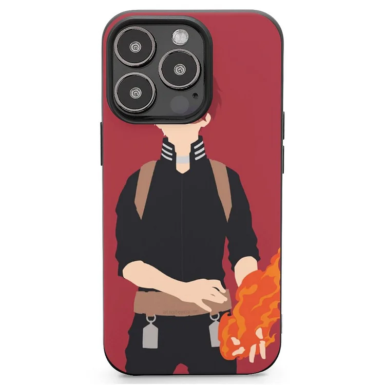 Minimalist My Hero Academia Red Hair Shoto Todoroki Two-toned Hair White Hair Anime My Hero Academia Phone Case Mobile Phone Shell IPhone 13 and iPhone14 Pro Max and IPhone 15 Plus Case - Heather Prints Shirts