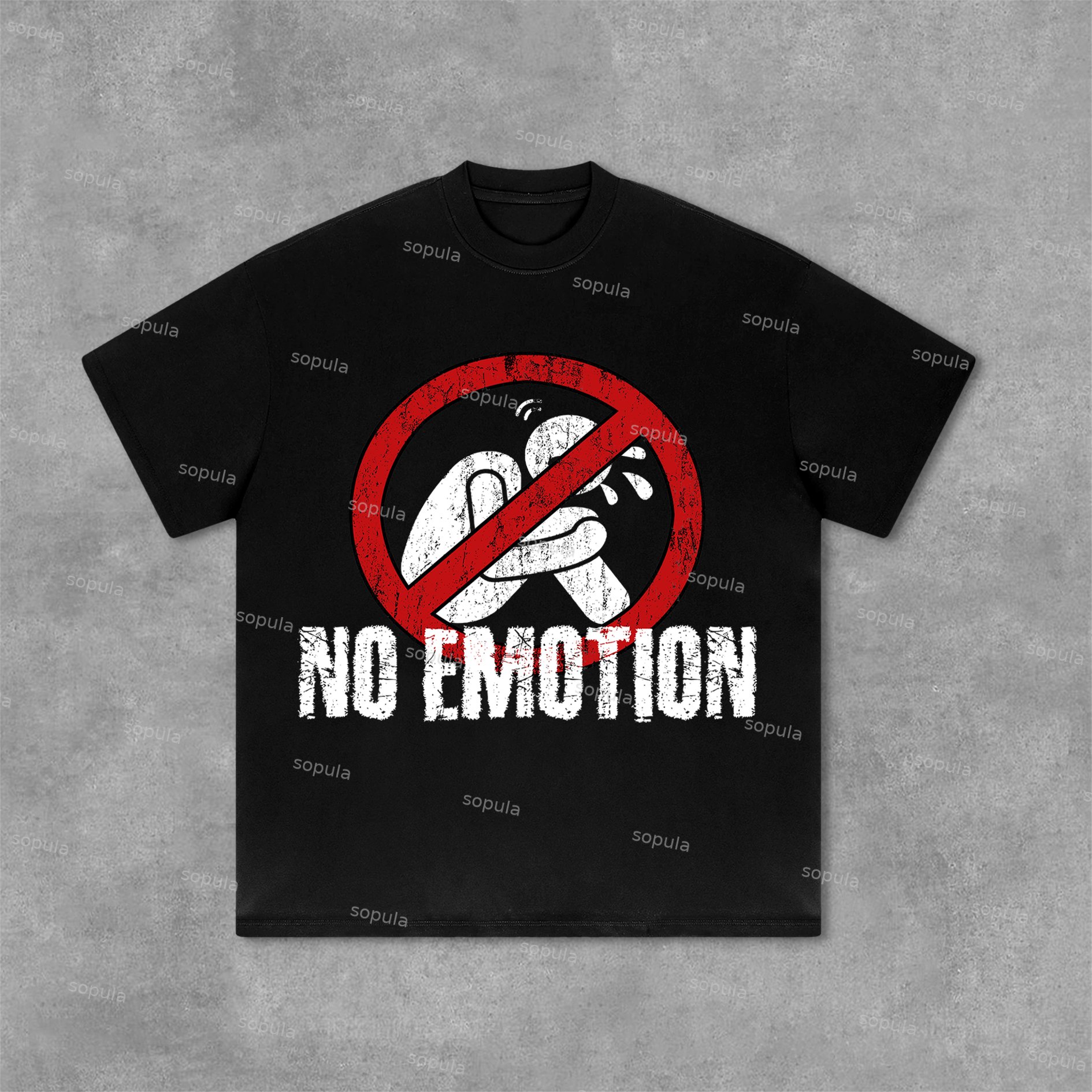 Sopula No Emotion Graphics Print Cotton T-Shirt