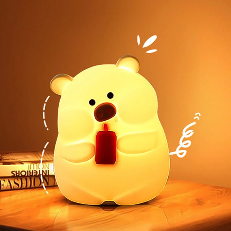 Cola Pig LED Night Light For Gift USB Rechargeable Pig Lamp