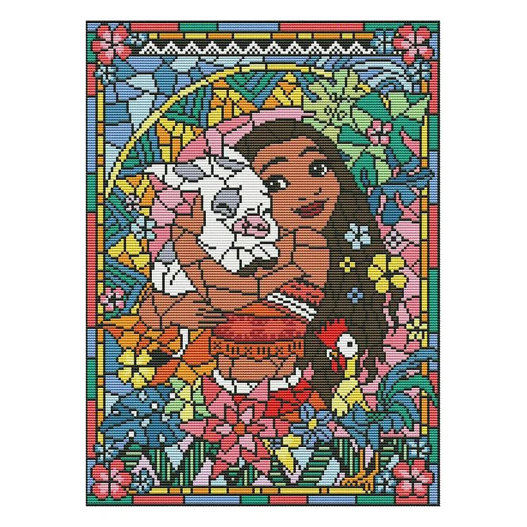 Window Flowers - Disney Princess 11CT Stamped Cross Stitch 30*40CM