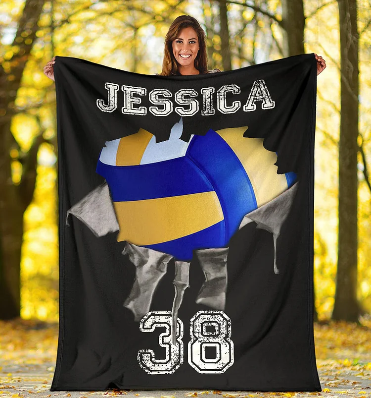 Custom Name Number Soft Cozy Plush Throw Blanket | BKKid516