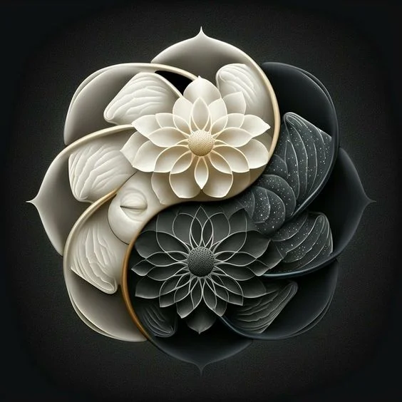 Diamond Painting - Full Round/Square Drill - Yin Yang Flower(30*30 - 50*50cm)