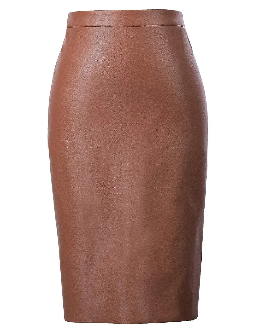 Women's Faux Leather Pencil Skirt Hip Wrapped Back Split KK601