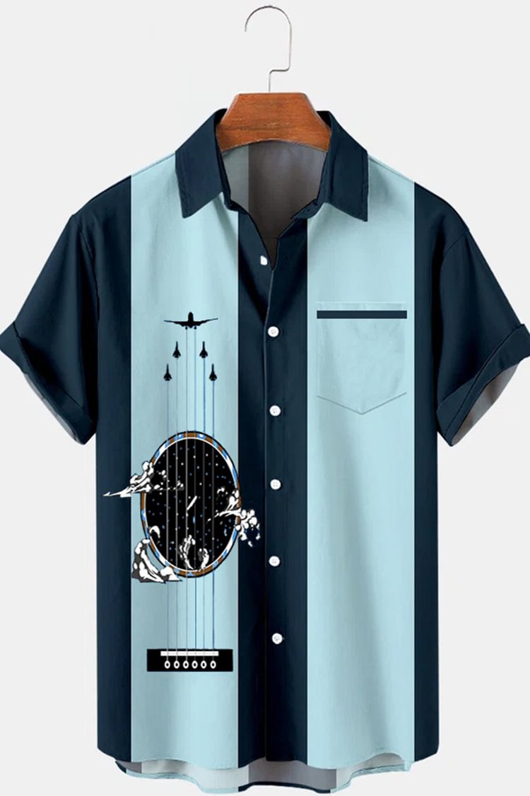 Tiboyz Fashion Casual Guitar Wave Music Cozy Shirt