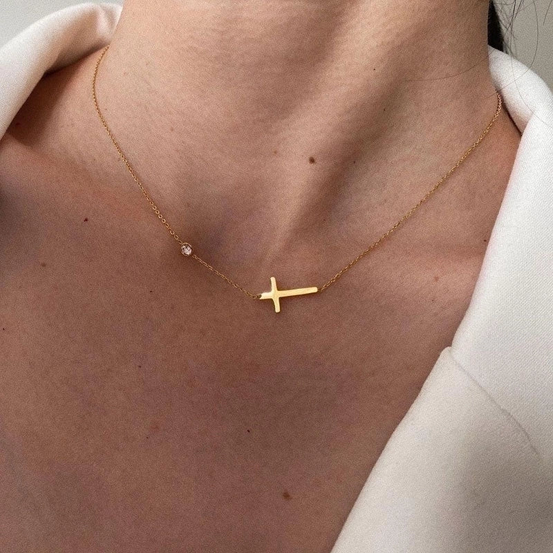 Minimalist Cross Titanium Steel Plating Necklace