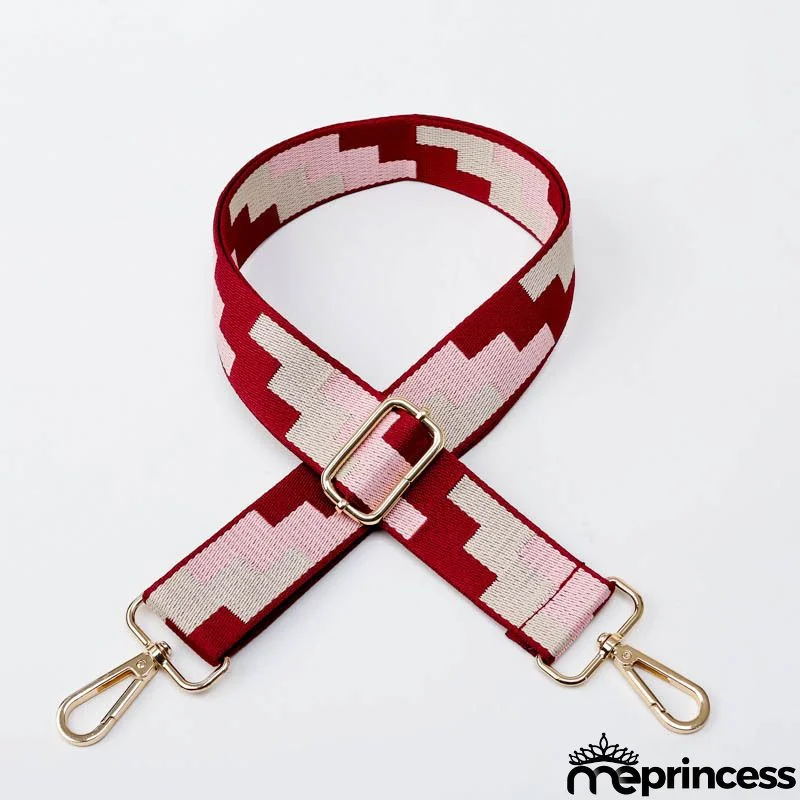 Women Fashion Color Block Adjustable Decompression Replacement Long Strap Bag Accessories