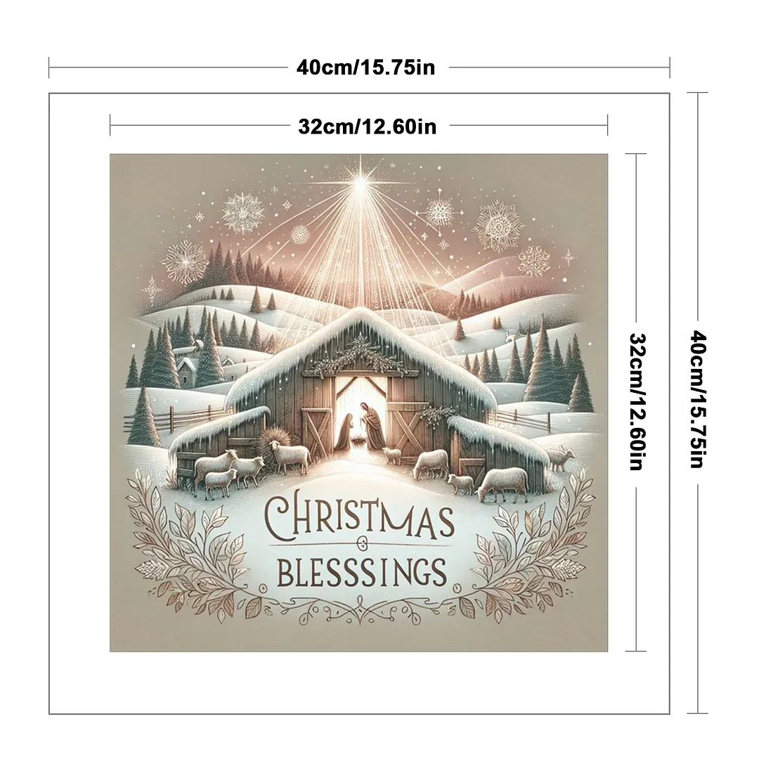 Beige The Birth of Jesus Full 14CT DIY Counted Cross Stitch Kit 40x40cm for Home
