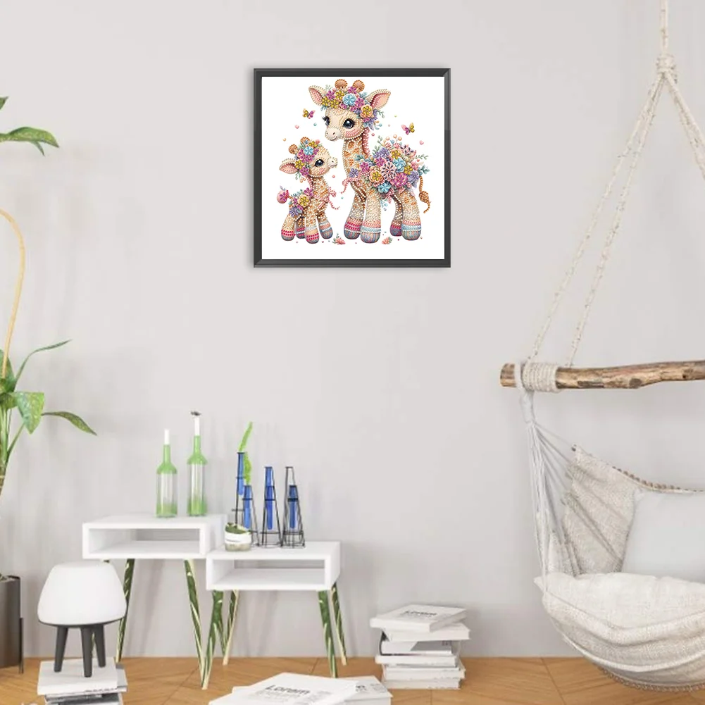 Diamond Painting - Partial Special Shaped Drill - Giraffe(Canvas|30*30cm)