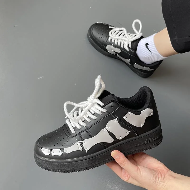 Ladies Outdoor Breathable Sport Shoes 2022 New Women Trainers Running Shoes PU Leather Fashion Sneakers