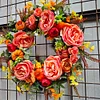 Peony Pumpkin Wreath Decorative Door Garland for Harvest Festival Decor (40CM)