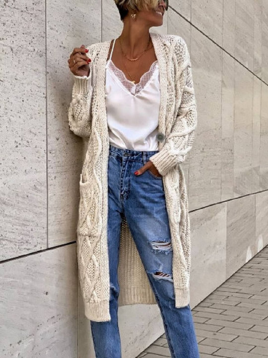 Casual Long Sleeve Sweater Outerwear | EGEMISS