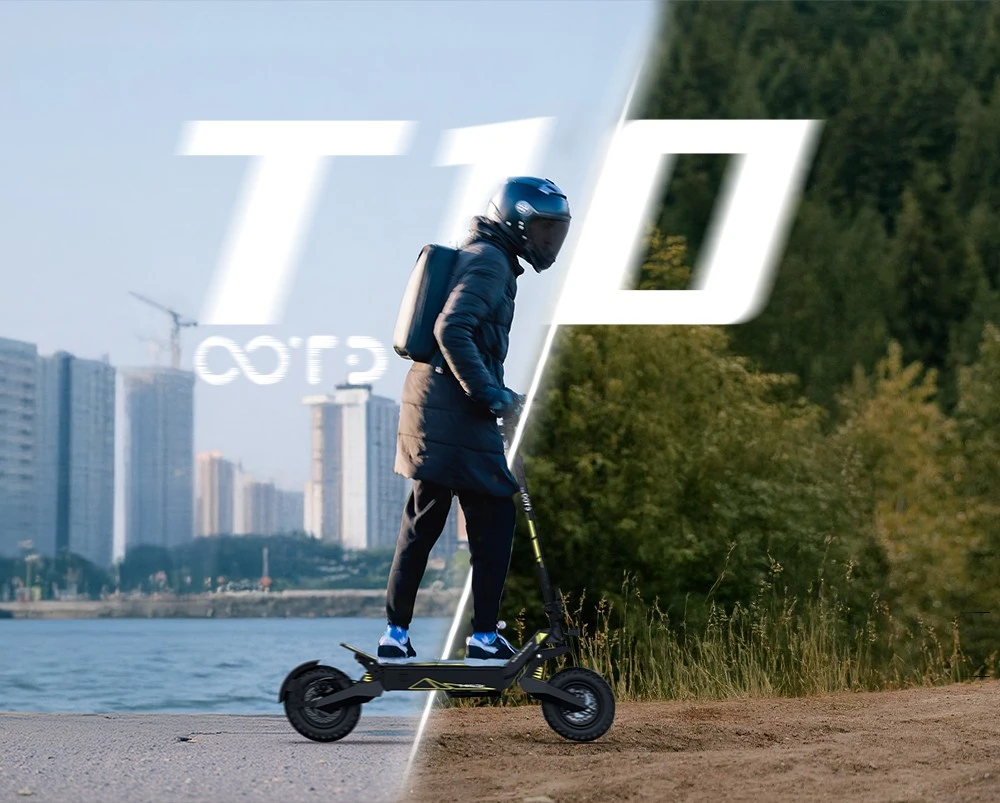OOTD T10 Electric Scooter, 500W Motor, 48V 13AH Battery, 11 inch Vacuum Tires, 50km/h Max Speed, 45km Range, Front & Rear Disc Brakes, Front & Rear Spring Shock Absorber