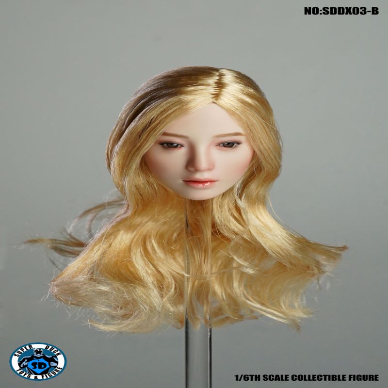 SUPER DUCK SDDX03 1/6 Asian Eye Moving Female Soldier's Head Sculpture-aliexpress