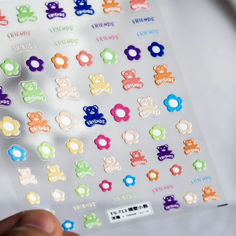 Churchf hop Style Grimace Black Style Stickers for Nails Butterfly Cartoon Animal Foil for Nails Sticker Art Decorations-Nail Inspo