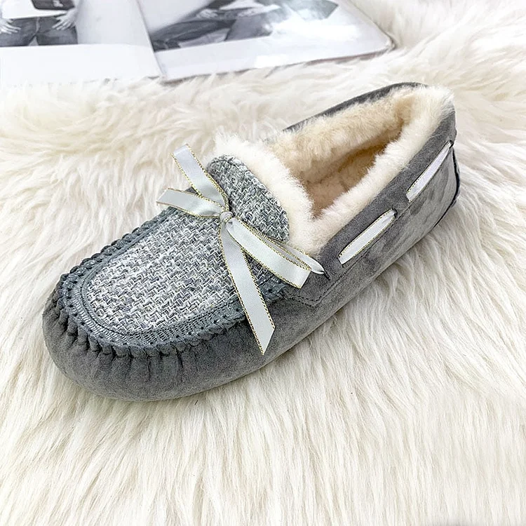 Furry Outer Wearing Flats Loafers Belt Buckle Decor Backless  Wild Fluffy Flat Mules Warm QueenFunky