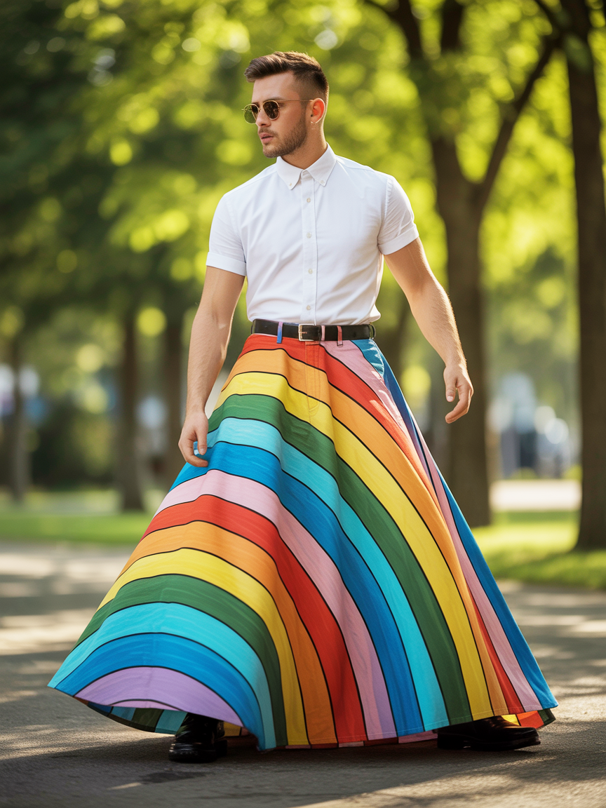 Rainbow Men's Festival Carnival Skirt