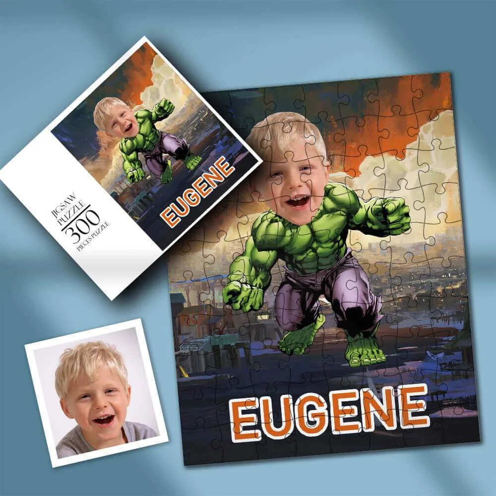 Custom Face Photo Hulk Style Personalized Jigsaw Puzzle - 35-1000 pieces