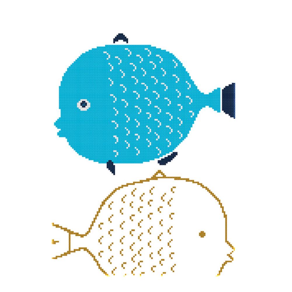 

Cute Fish - 11CT Stamped Cross Stitch - 42*32CM, 501 Original
