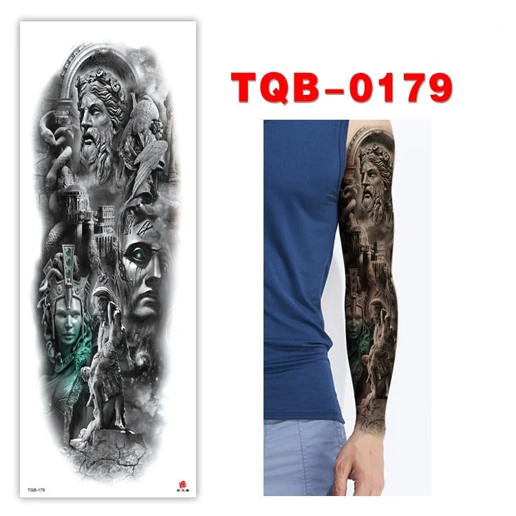 Full Arm Series Temporary Tattoo Full Arm Tattoo Sticker Lasting Waterproof Sweat Flower Arm Full Arm Tattoo Big Picture Sticker