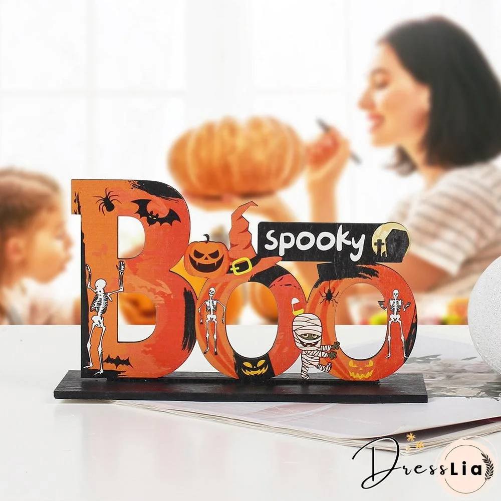 Wooden Halloween Theme Table Ornament
