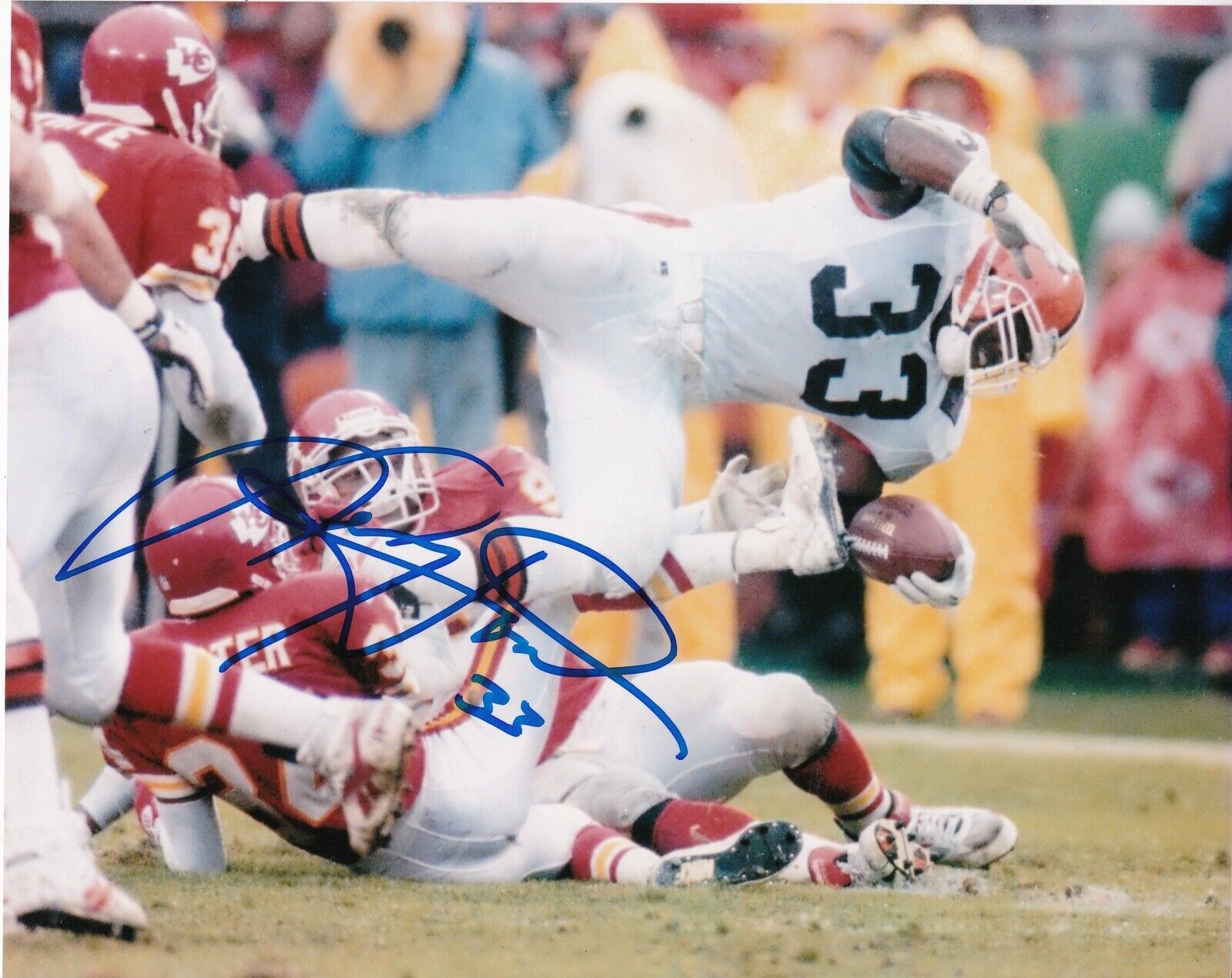 LEROY HOARD CLEVELAND BROWNS ACTION SIGNED 8x10