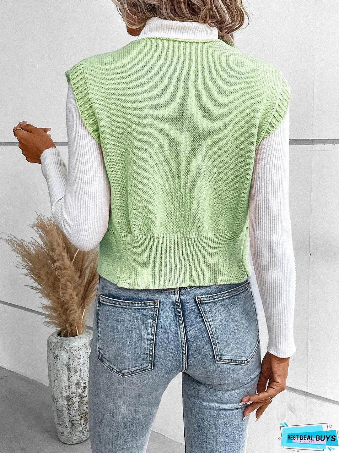 Full Size Button Up V-Neck Sweater Vest