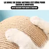 Griffoir Chat en Bois Massif avec Boule &agrave; Rouler Sisal