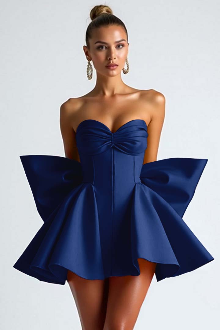 Sweetheart Strapless Sleeveless Short Homecoming Dress With Bowknot | HC0182 Wellcucu