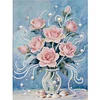 (30x40cm)DIY Pearl Painting Framed Flower Handmade Pearl Material Art Kit Living Room Decor
