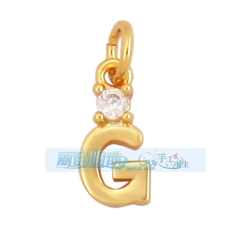 1 Piece 15 * 19mm Hole 5~5.9mm Copper Zircon Letter Heart Shape Pendant Jewelry Accessories