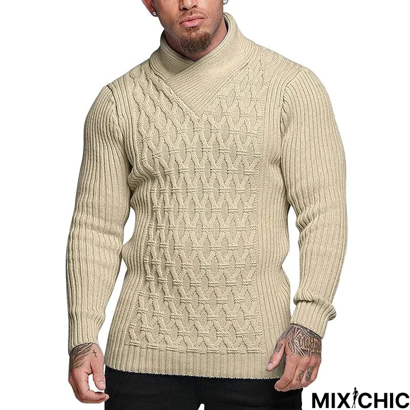 Men's Solid Color Long Sleeve Sweater