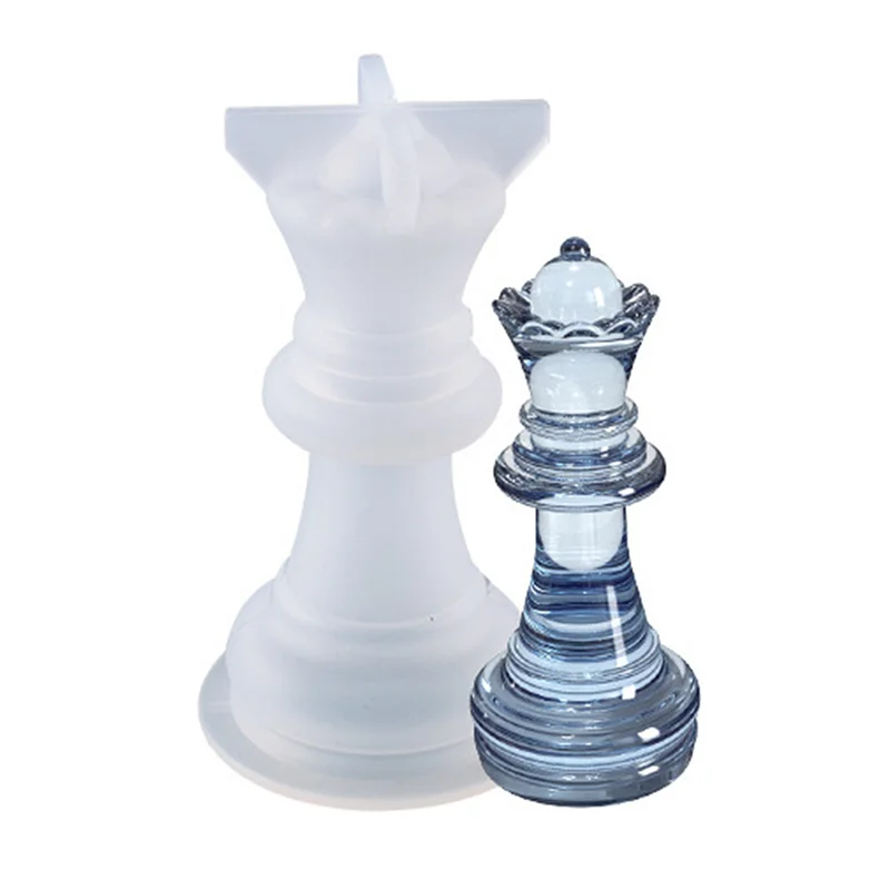 6pcs Chess Mold for Resin, Resin Chess Mold 3D Silicone, 3D Chess Board  Resin Molds Flexible