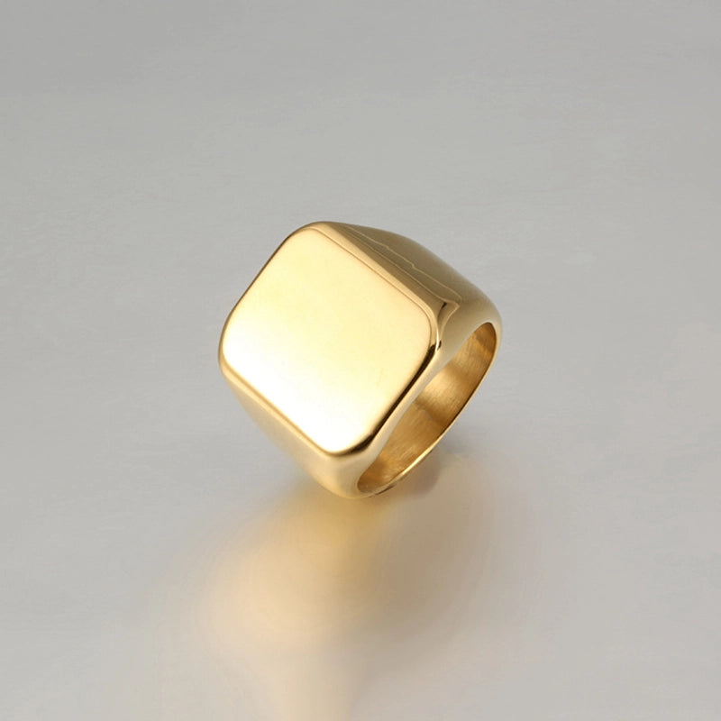 Basic Modern Style Classic Style Solid Color Titanium Steel Plating Men’s Rings