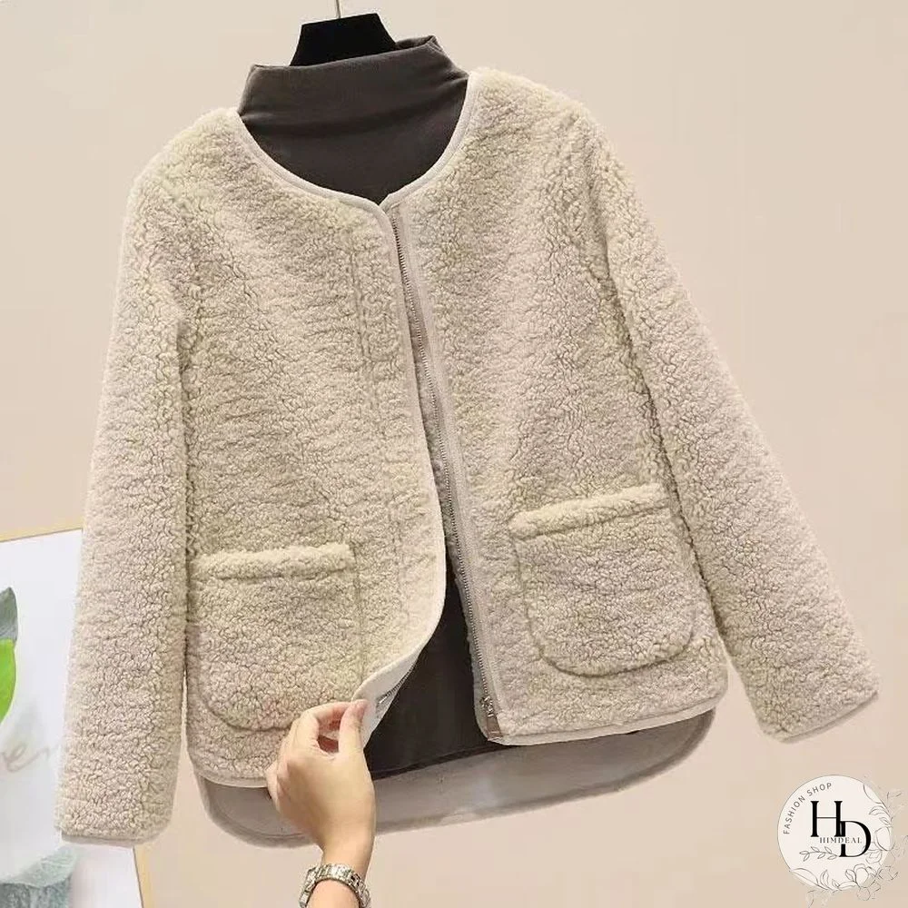 Women's Fleece Jackets Long-sleeved Fleece Warm Padded Jacket Women Winter Thick Wool Coat Vintage Fall Jacket For Women