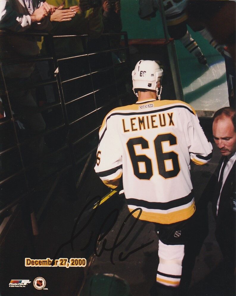 MARIO LEMIEUX SIGNED PITTSBURGH PENGUINS 'THE RETURN' 8x10 Photo Poster painting! Autograph